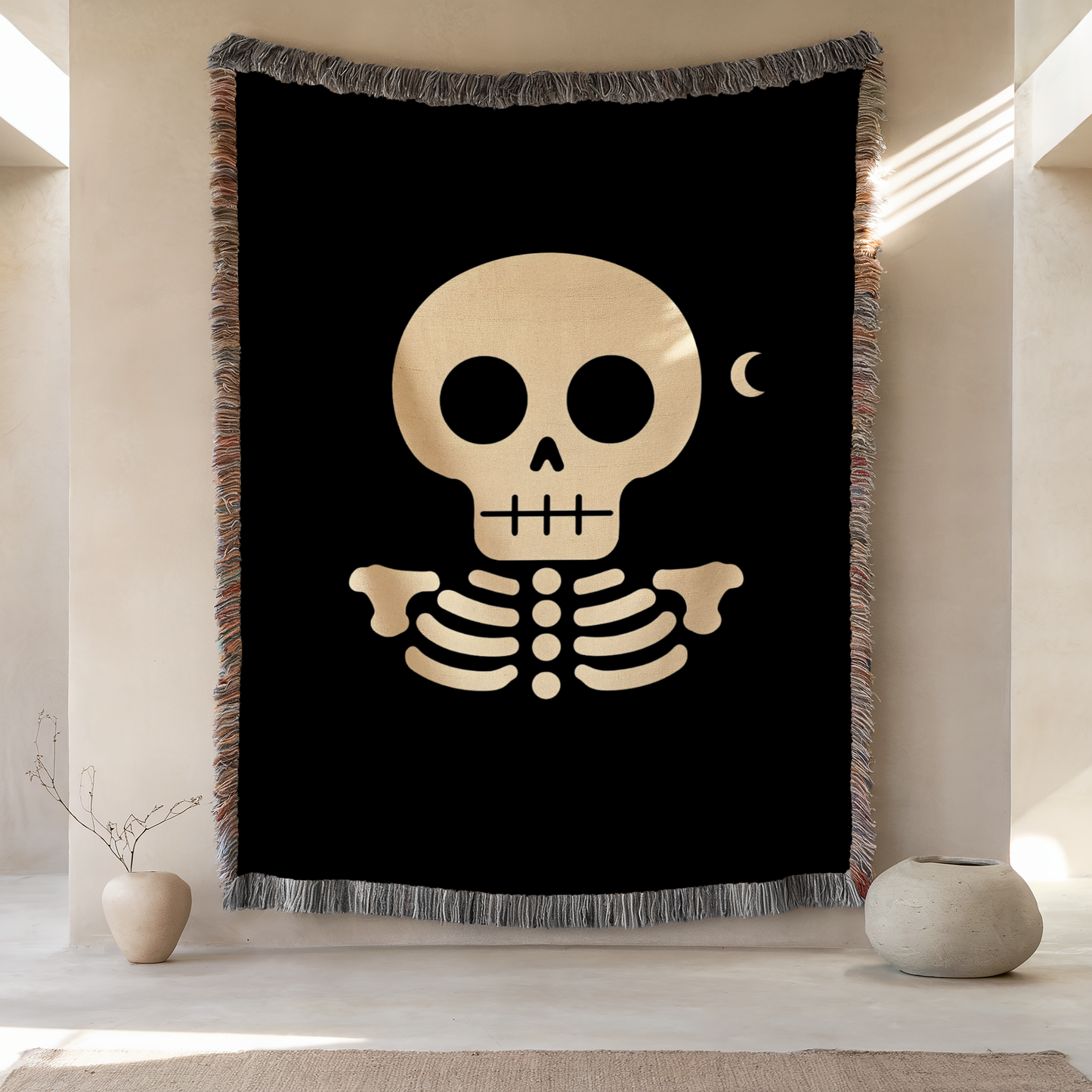 Moon Skeleton Woven Blanket