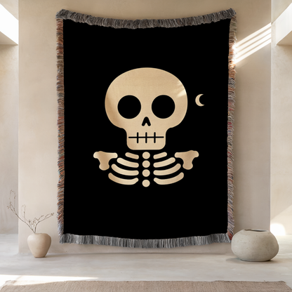 Moon Skeleton Woven Blanket