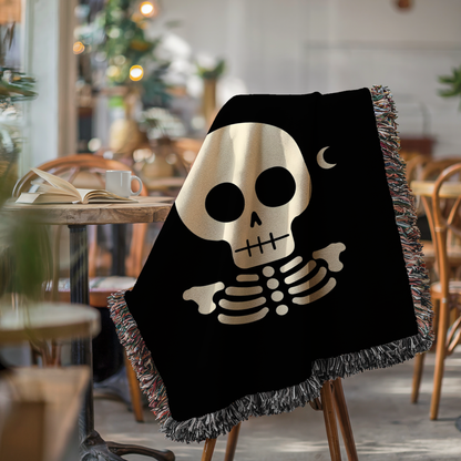 Moon Skeleton Woven Blanket