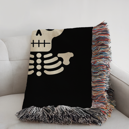 Moon Skeleton Woven Blanket
