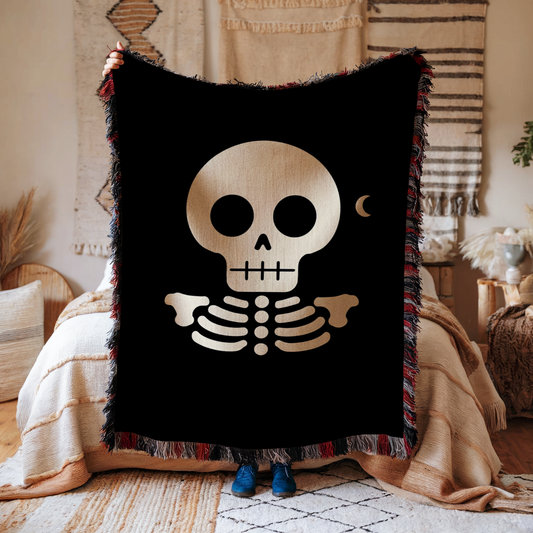 Moon Skeleton Woven Blanket